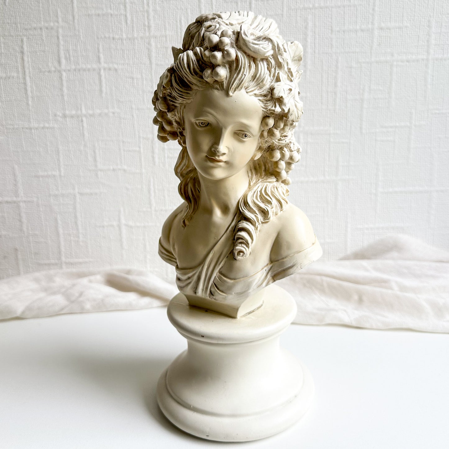 Resin Bust of Lady with Grapes