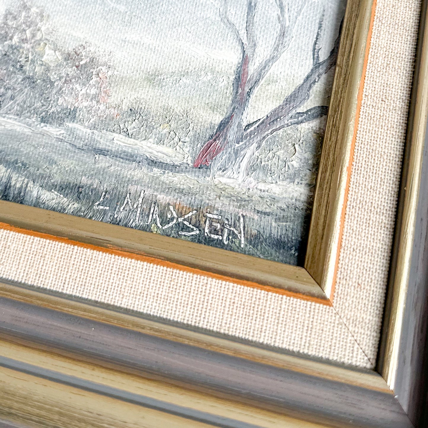 Foggy / Winter Scene Oil Painting