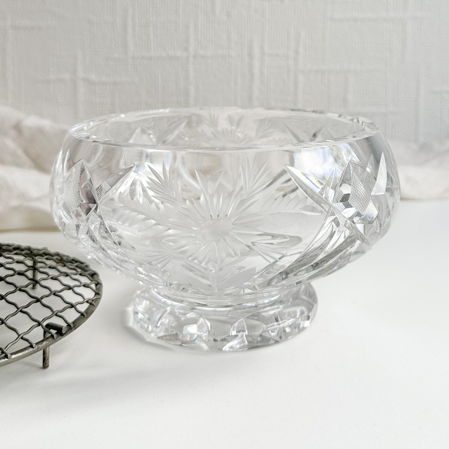 Heavy Crystal Rose Bowl