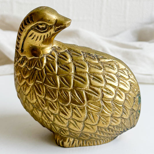 Brass Quail Figure