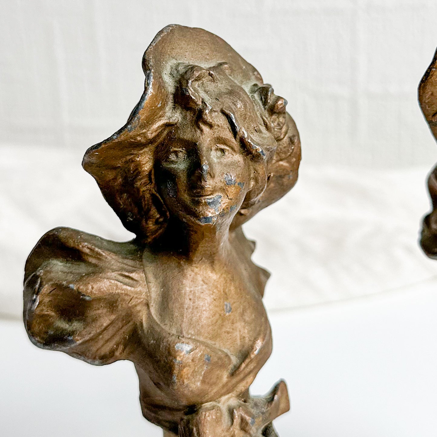 Pair of Antique Spelter Busts