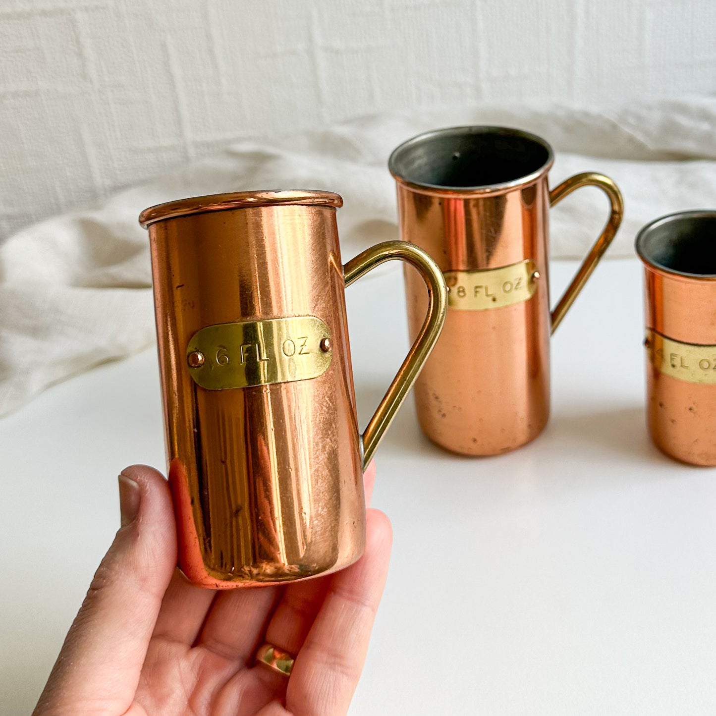 3 Copper Measuring Cups