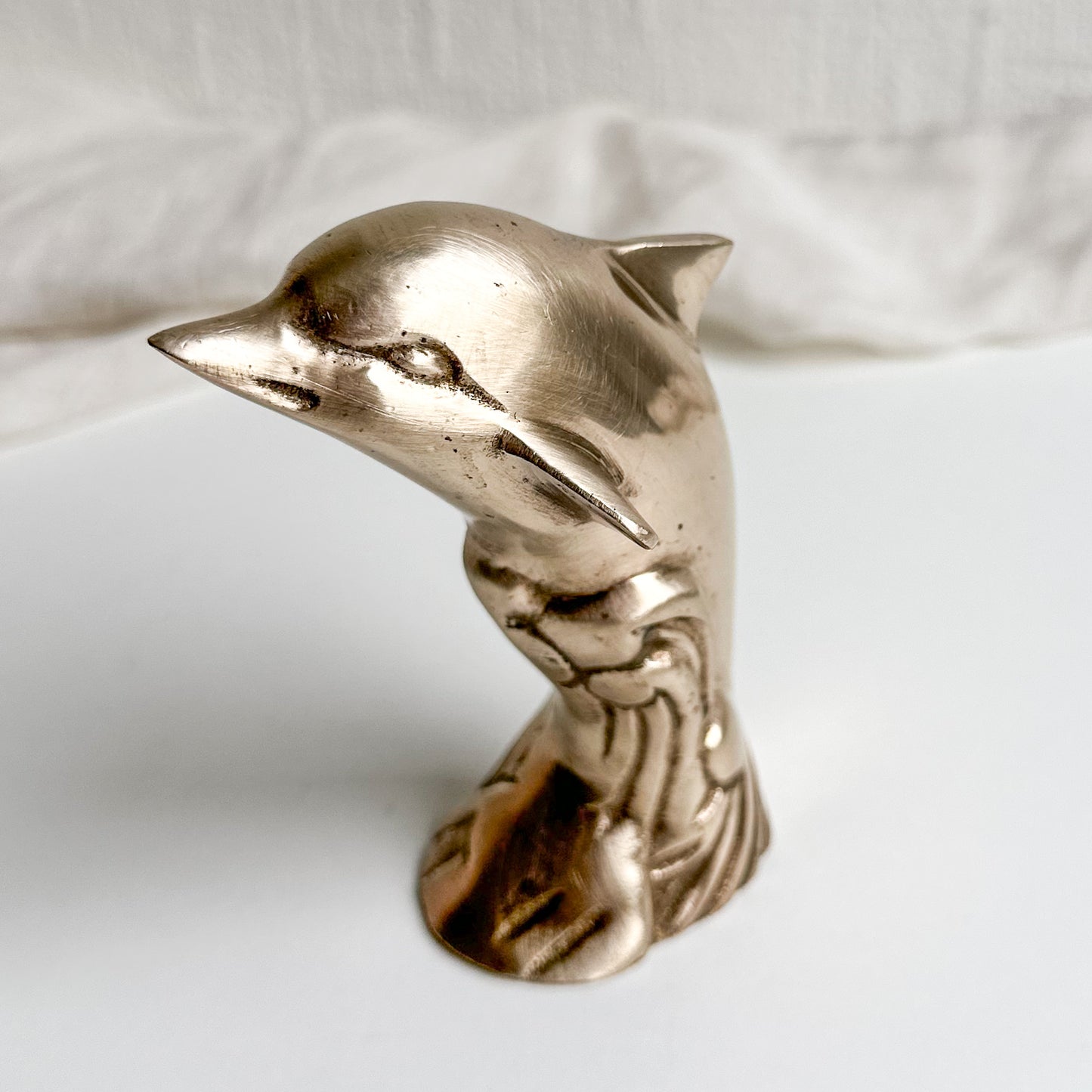 Solid Brass Dolphin Figurine