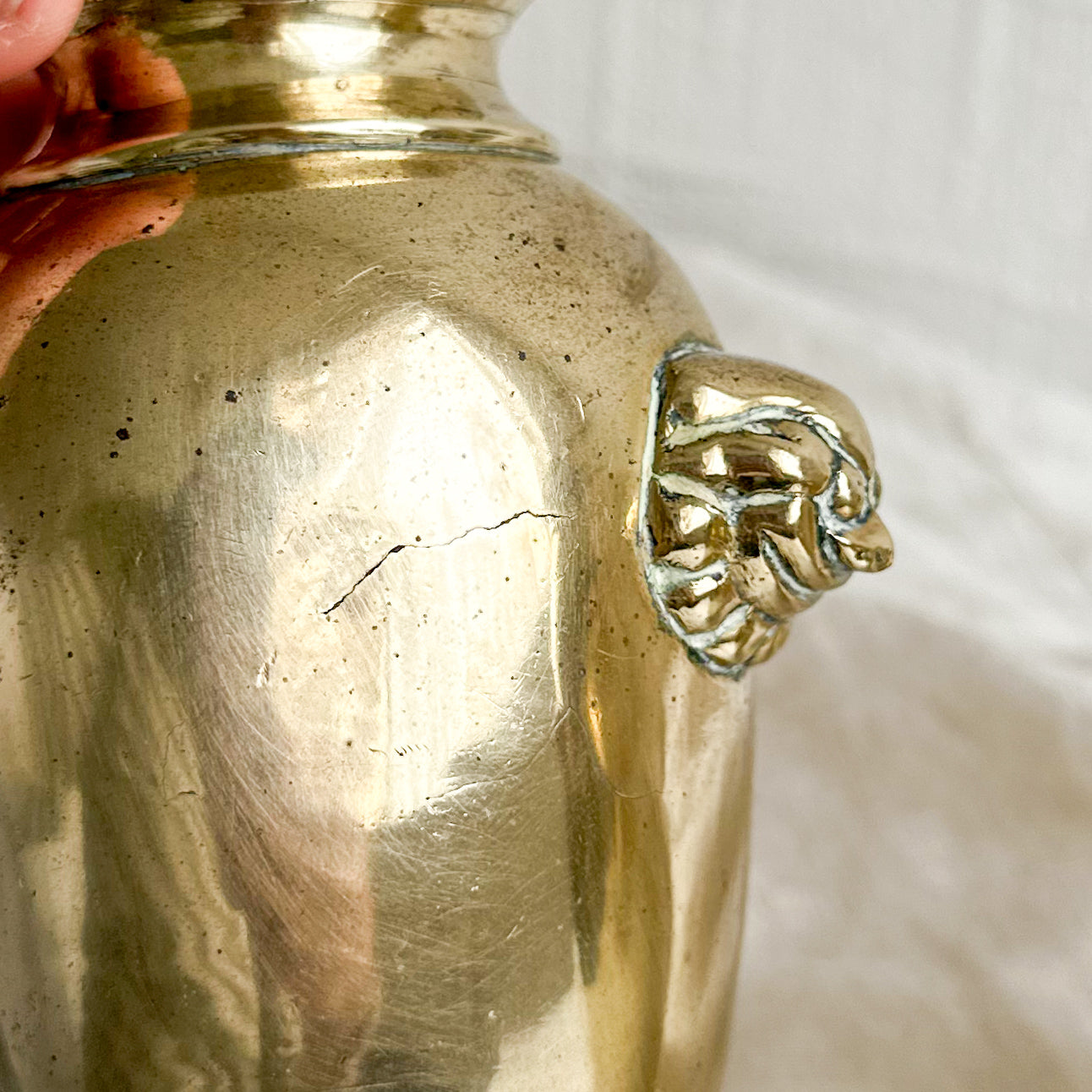 Pair of Solid Brass Vases