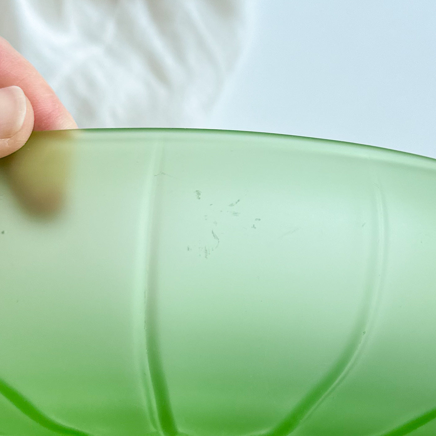 Frosted Uranium Glass Bowl