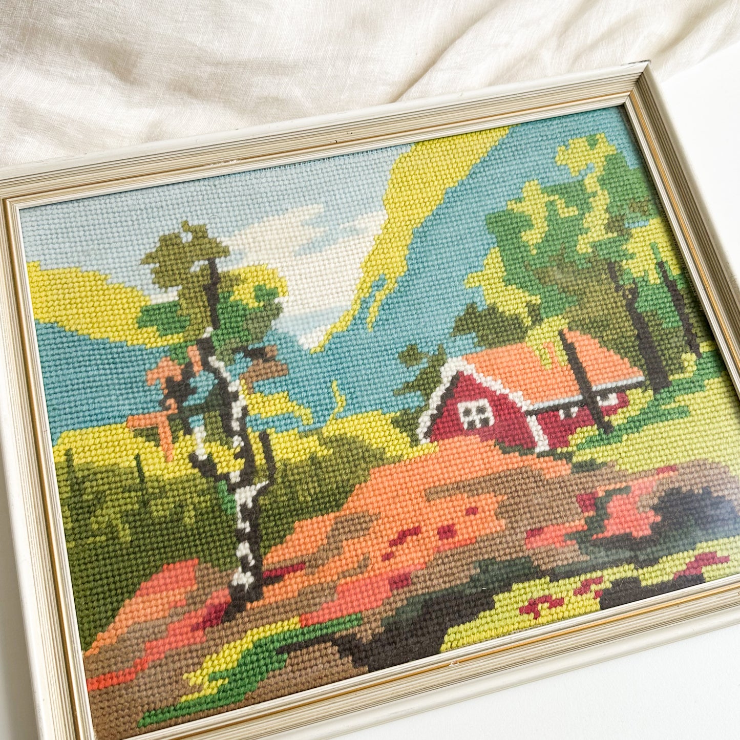 Framed Barn Needlepoint