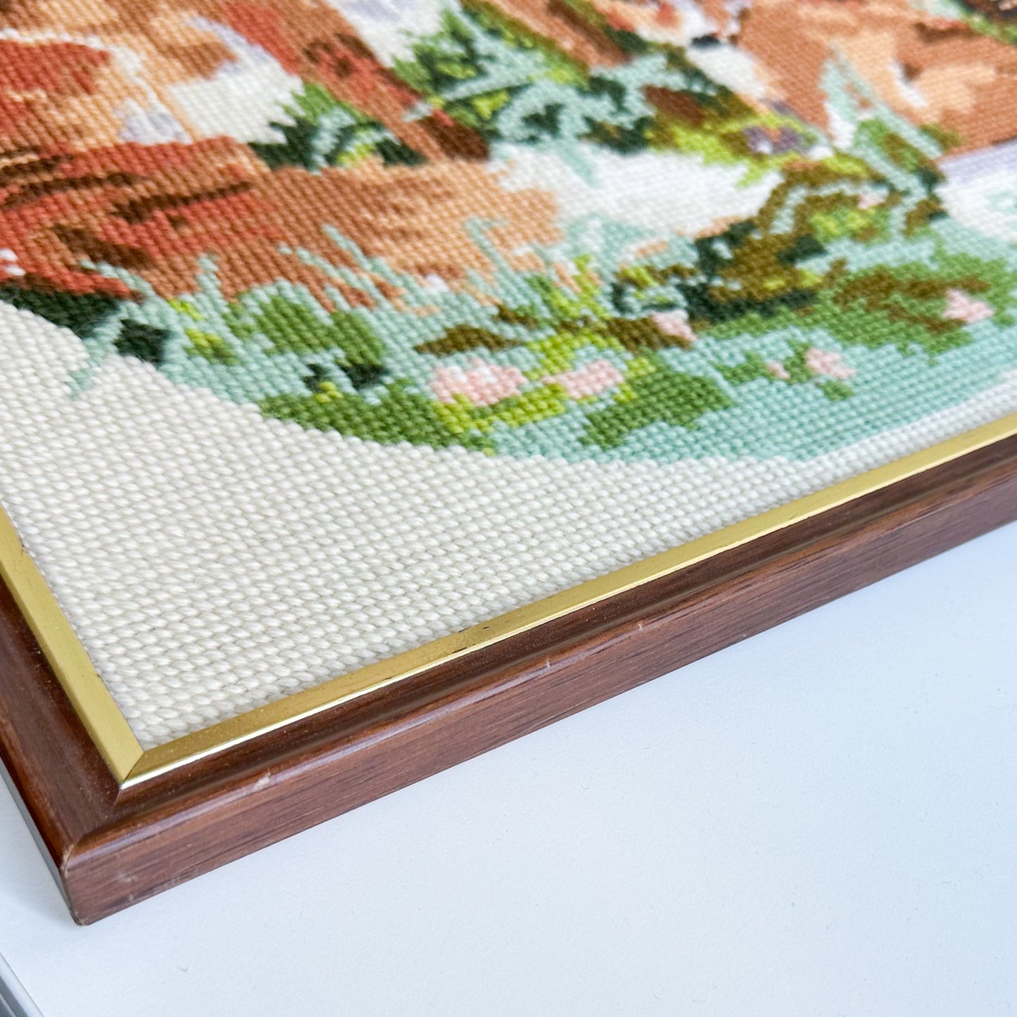 Framed Fox Needlepoint