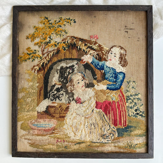 Antique Needlepoint Tapestry