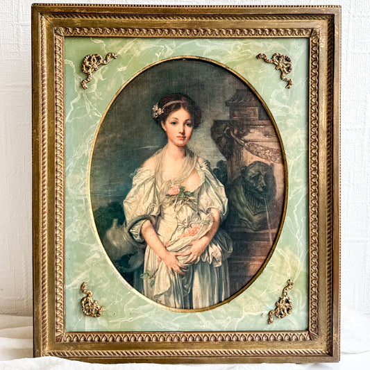 Antique Portrait with Ornate Frame