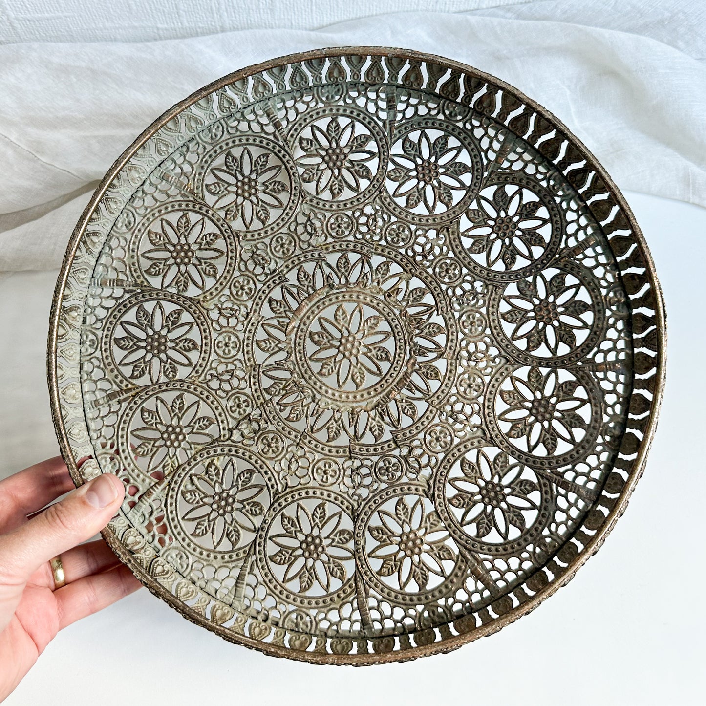 Round Filigree Tray