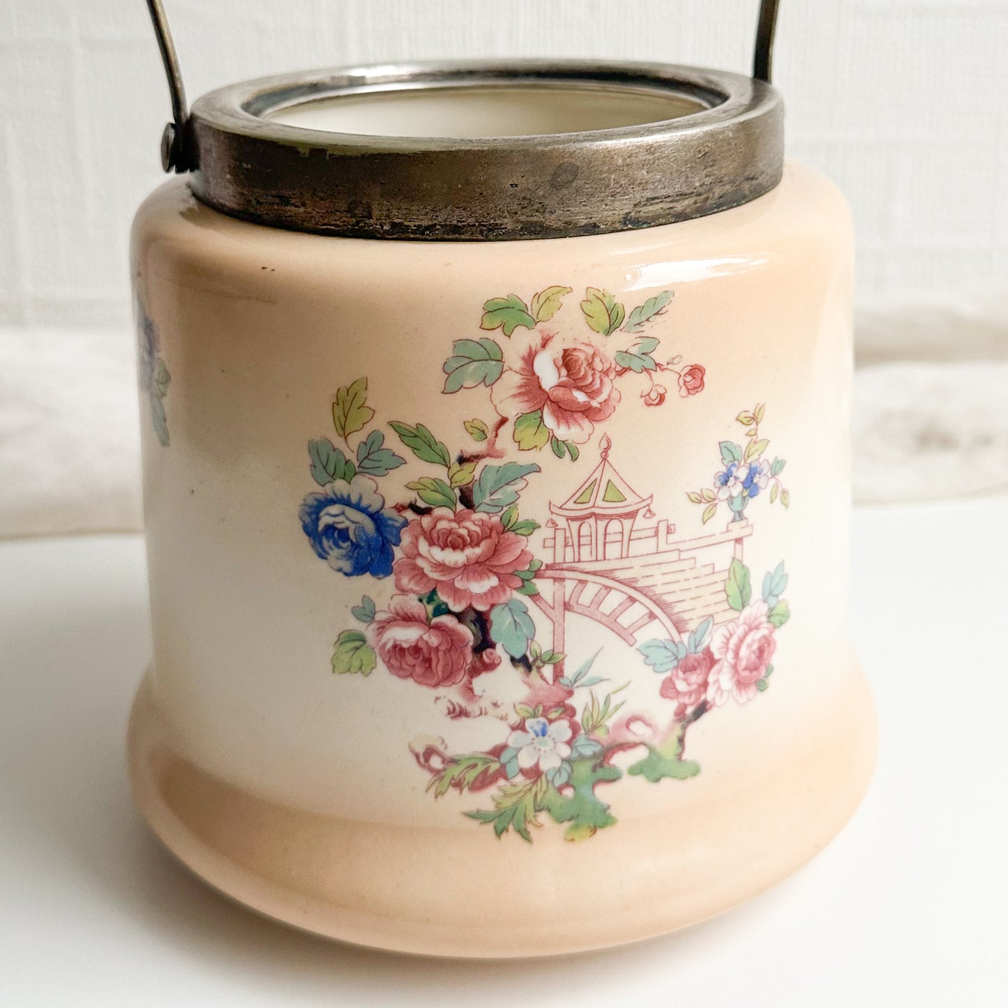 Floral Biscuit Barrel without Lid
