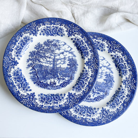 Pair of Blue and White Plates