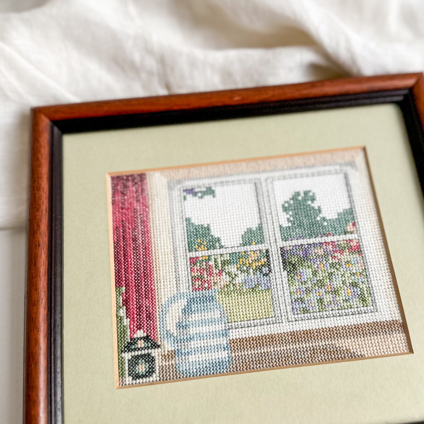 Framed Cross Stitch Picture