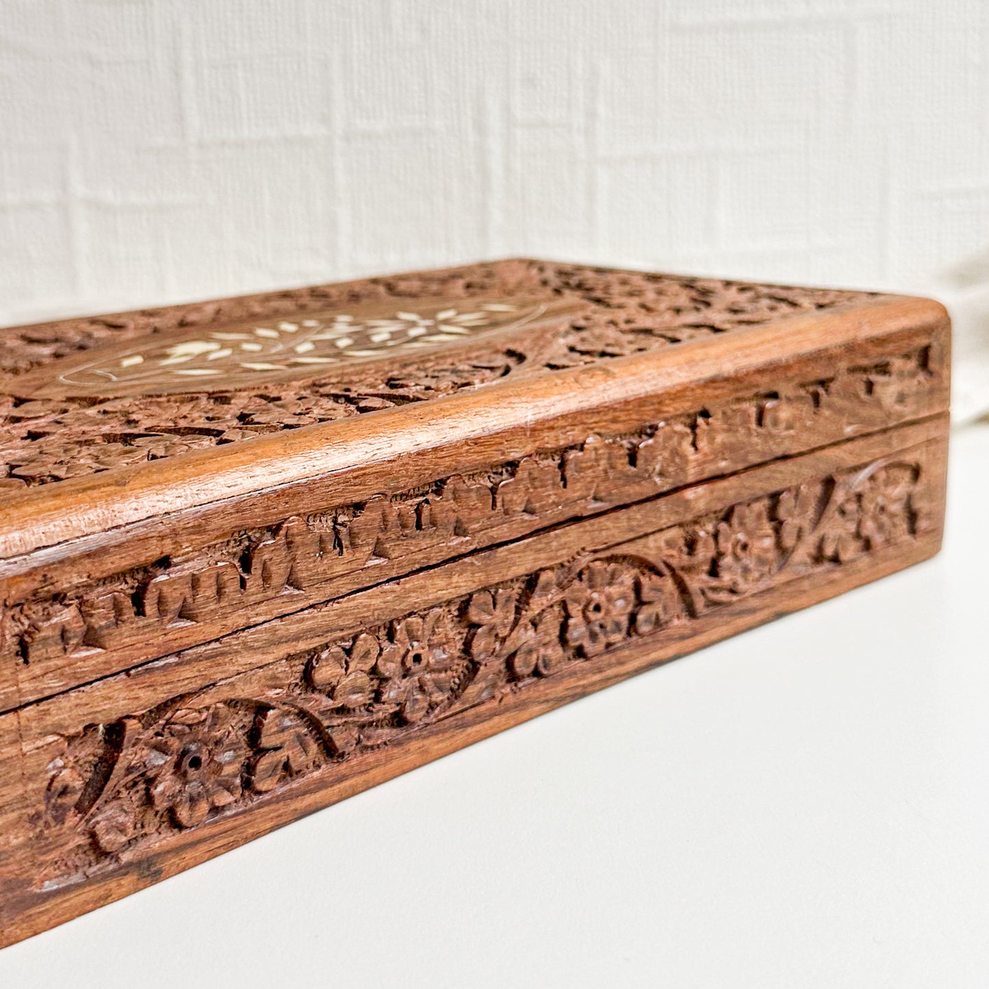 Hand Carved Inlay Box