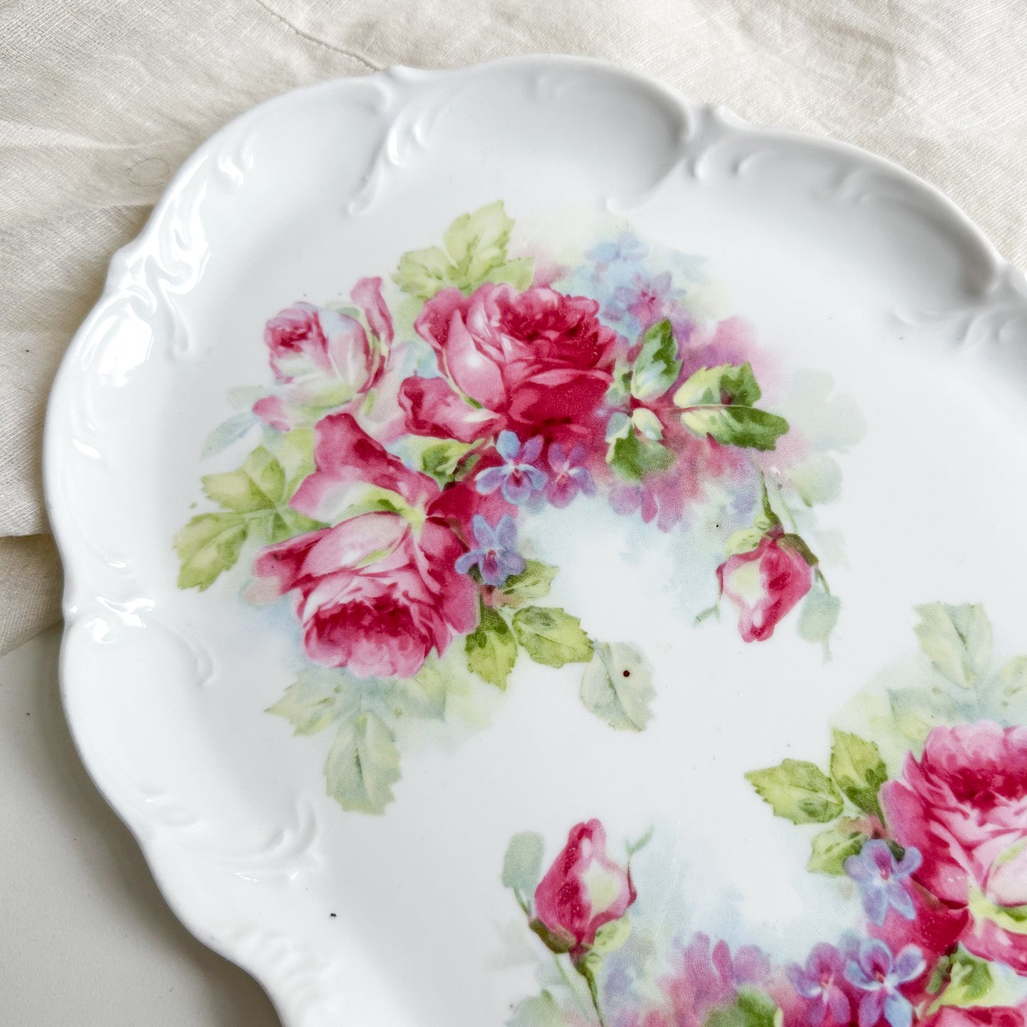 Vintage Floral Serving Plate