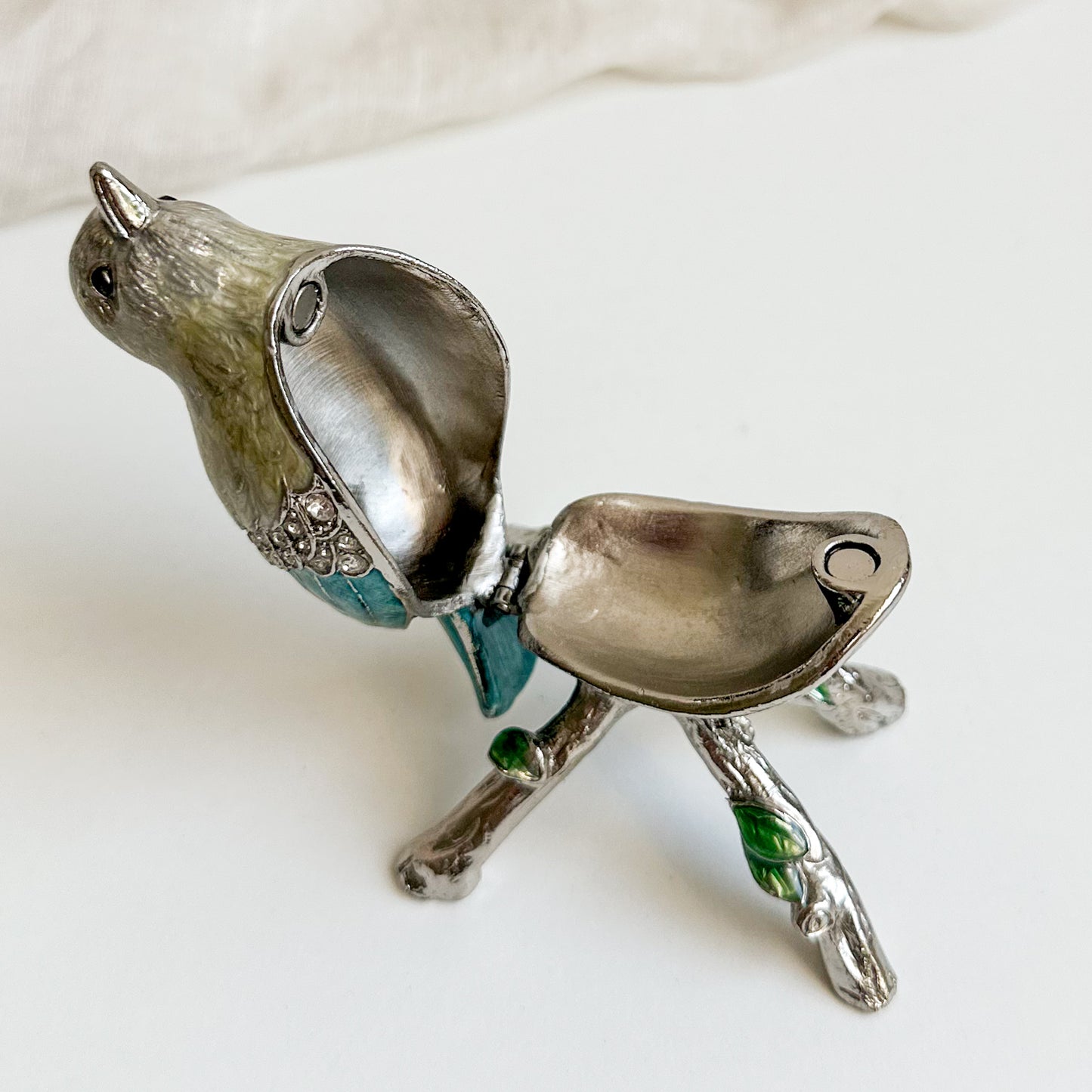 Enamel Bird Jewellery Box