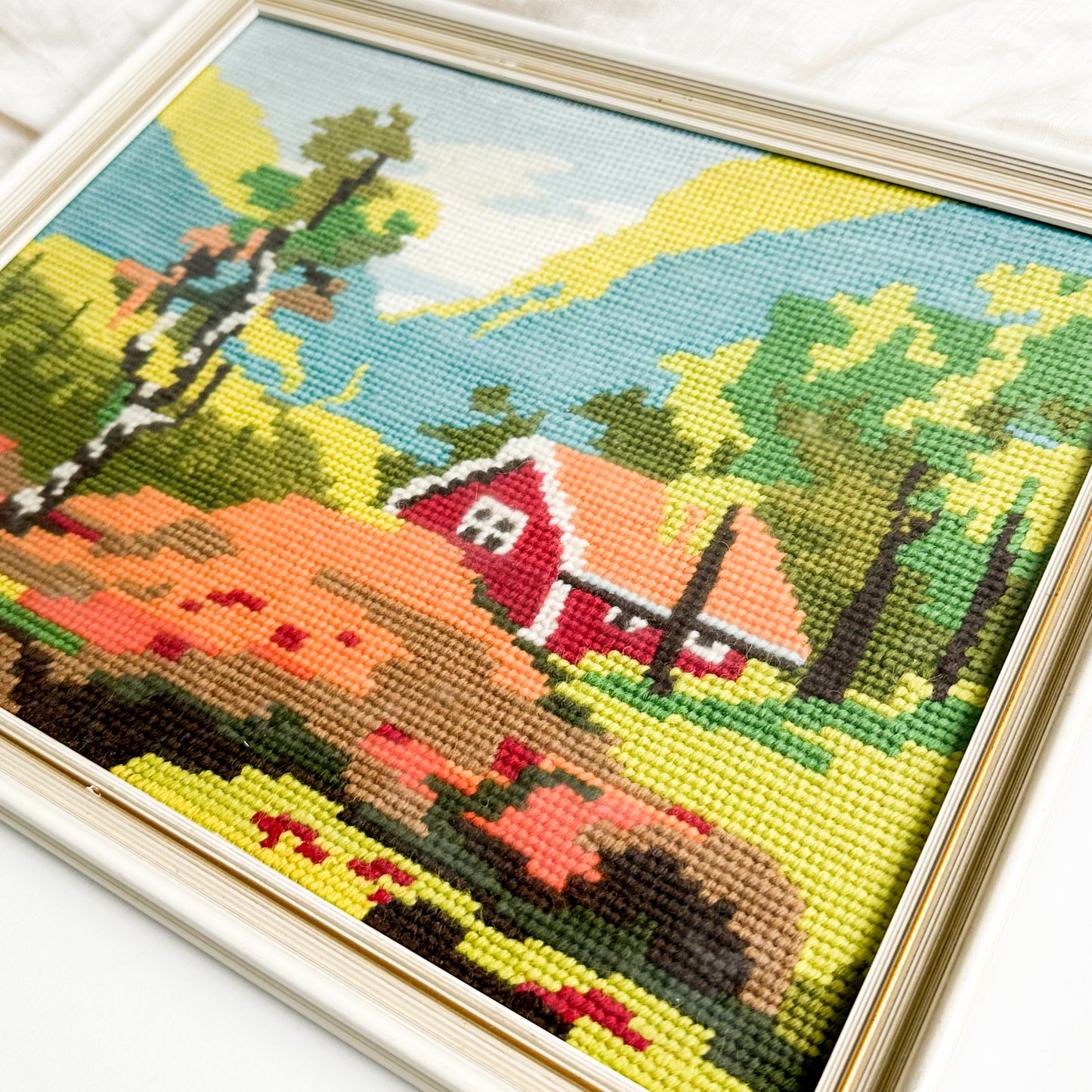 Framed Barn Needlepoint