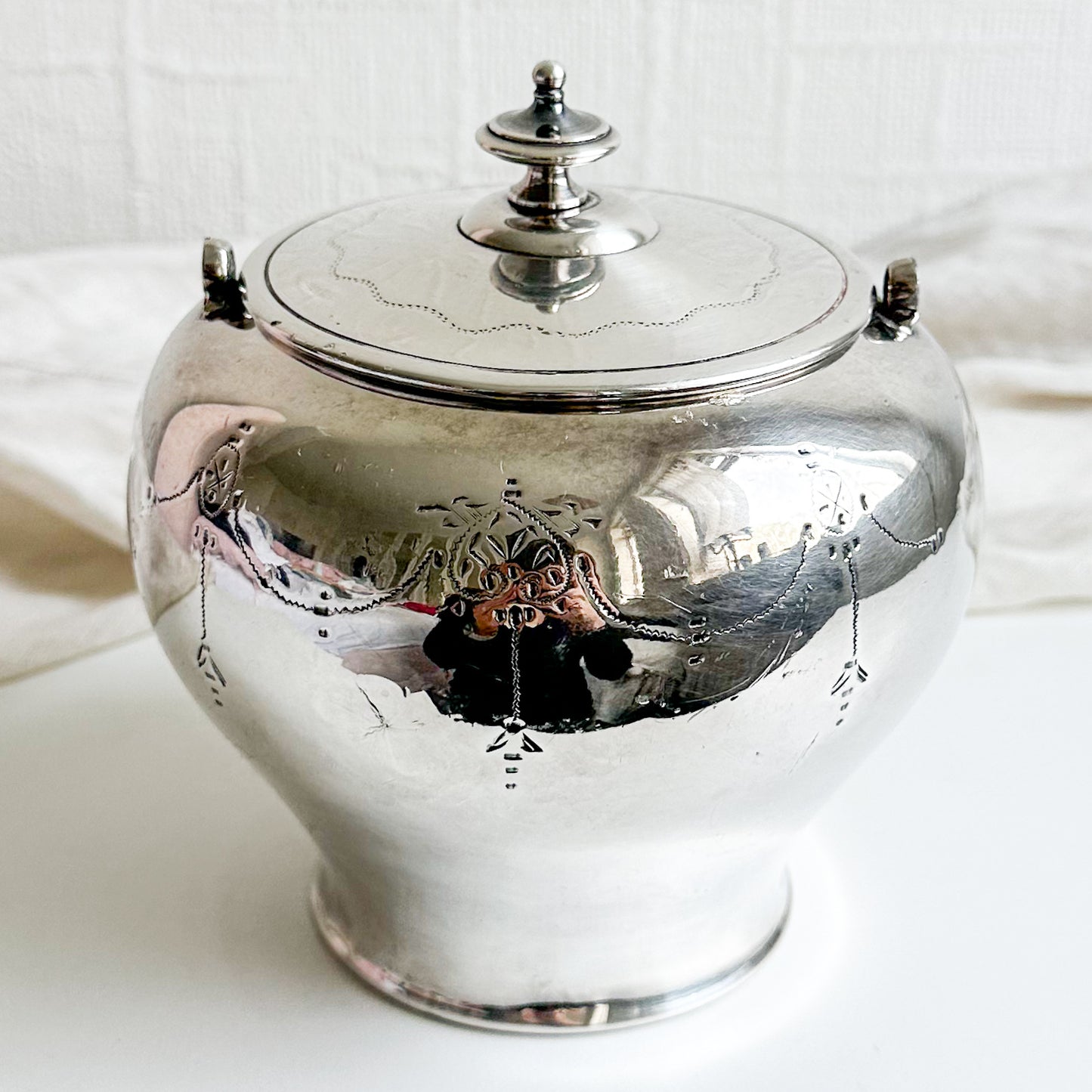Antique Silver Plated Biscuit Barrel