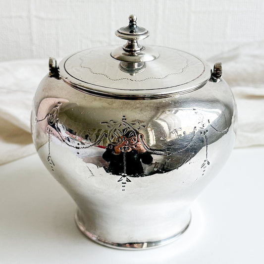 Antique Silver Plated Biscuit Barrel