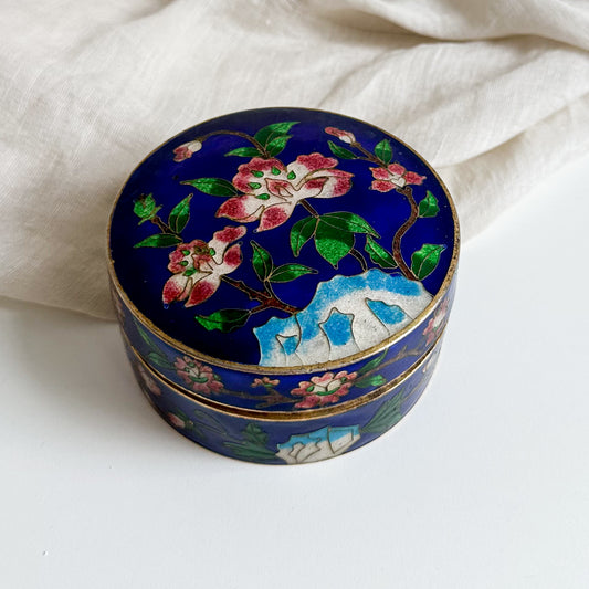 Cloisonné Brass Lidded Box