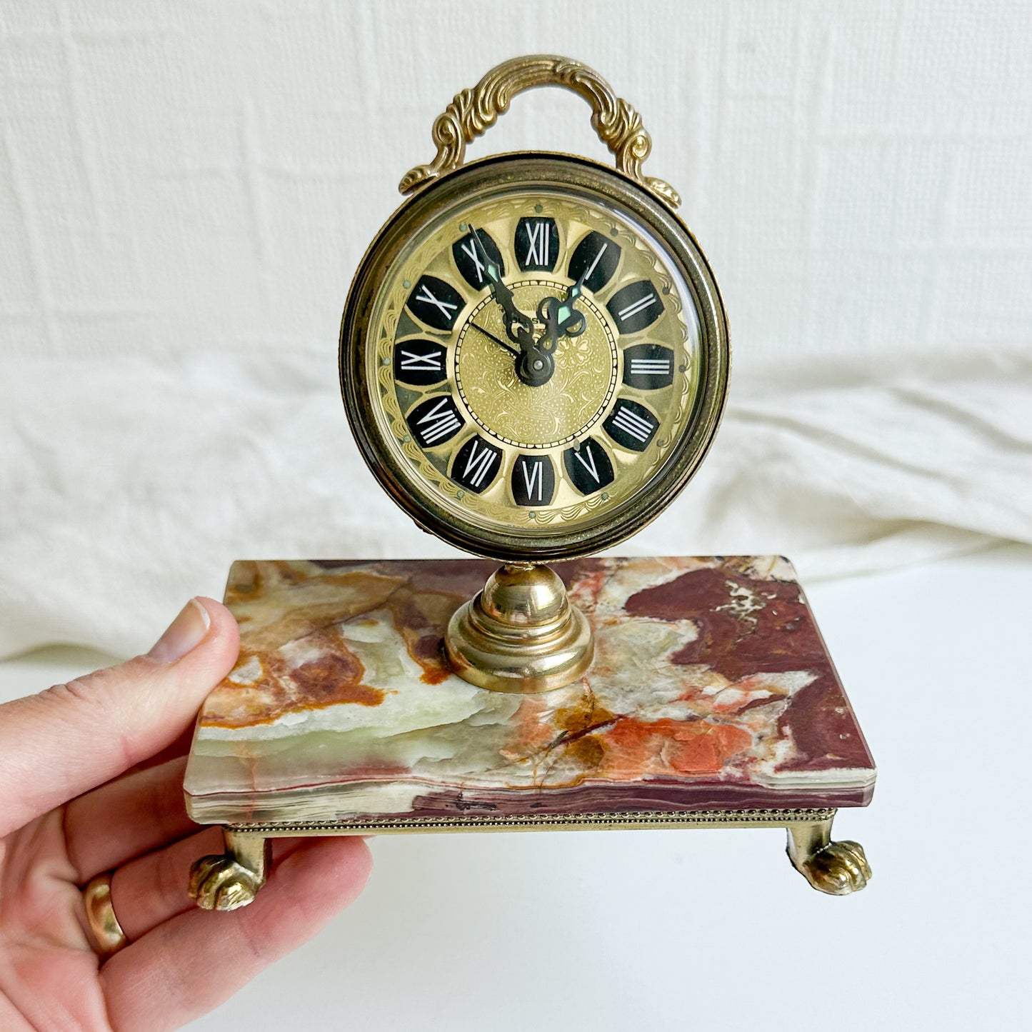 Onyx and Brass Clock