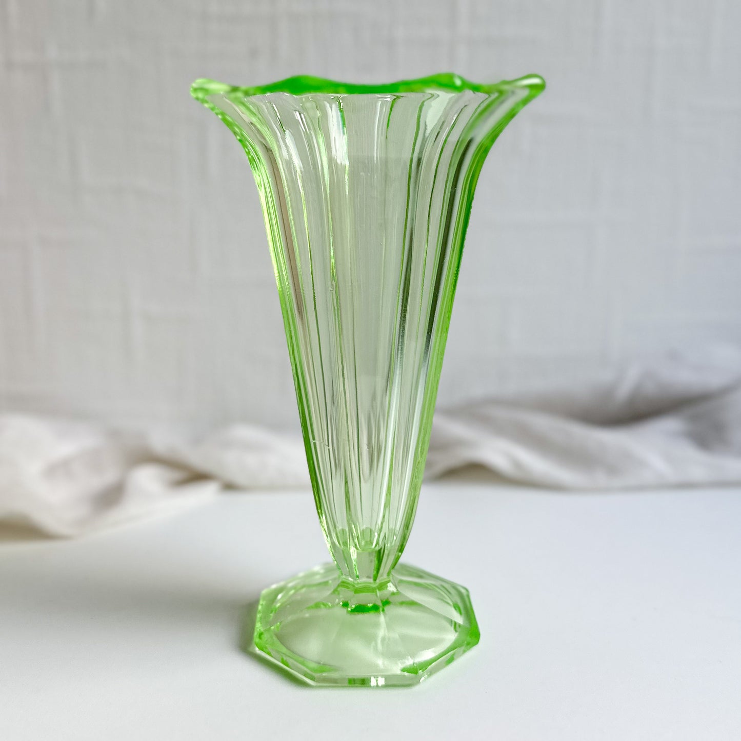 Art Deco Uranium Glass Vase