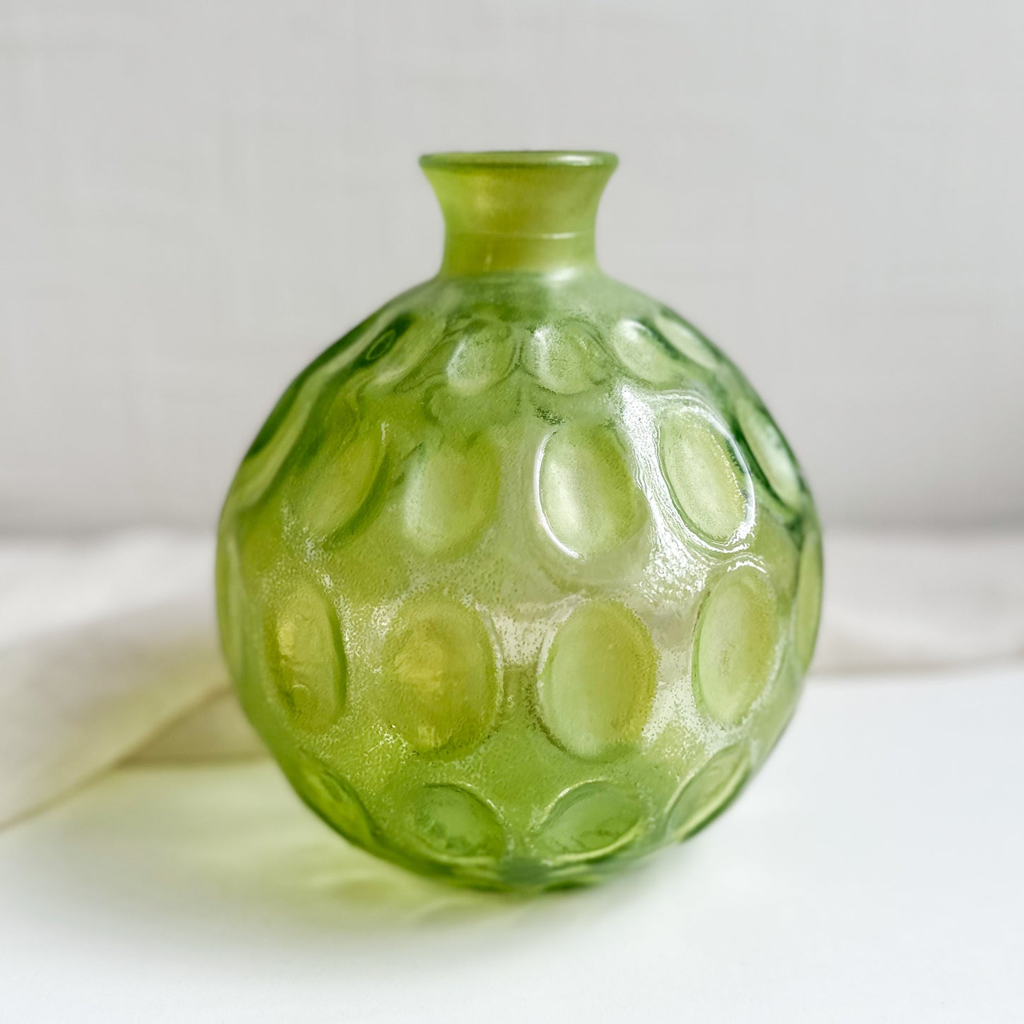 Green Glass Bubble Vase