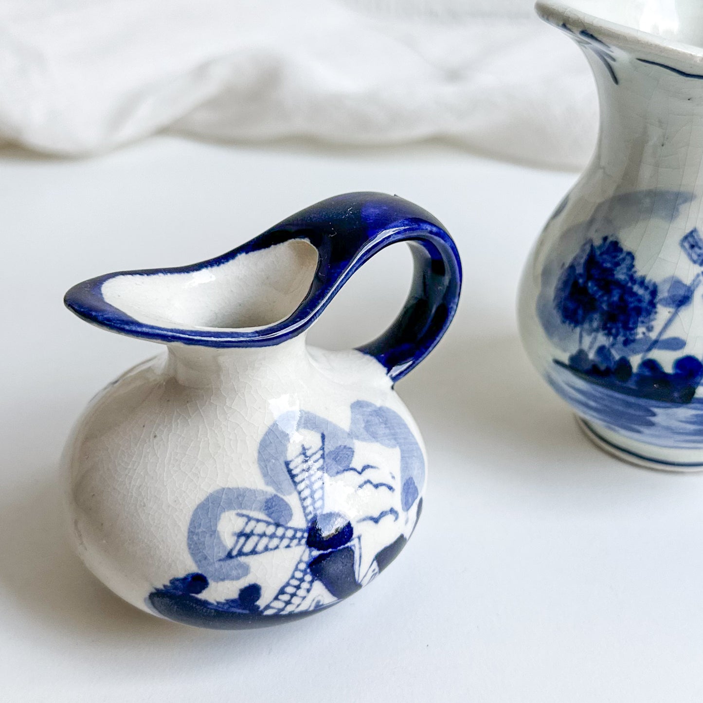 Set of 2 Blue Delft Milk Jugs