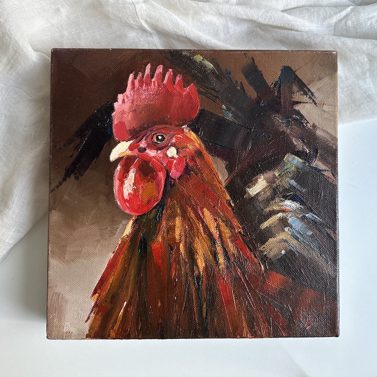 Original Painting with Rooster