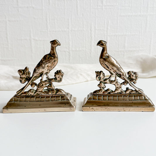 Pair of Brass Pheasants