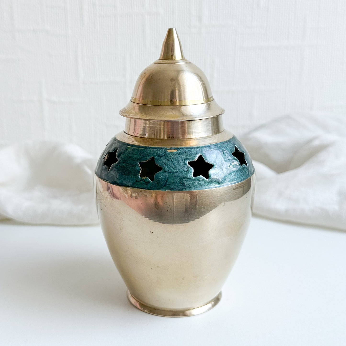 Brass Urn with Star Design