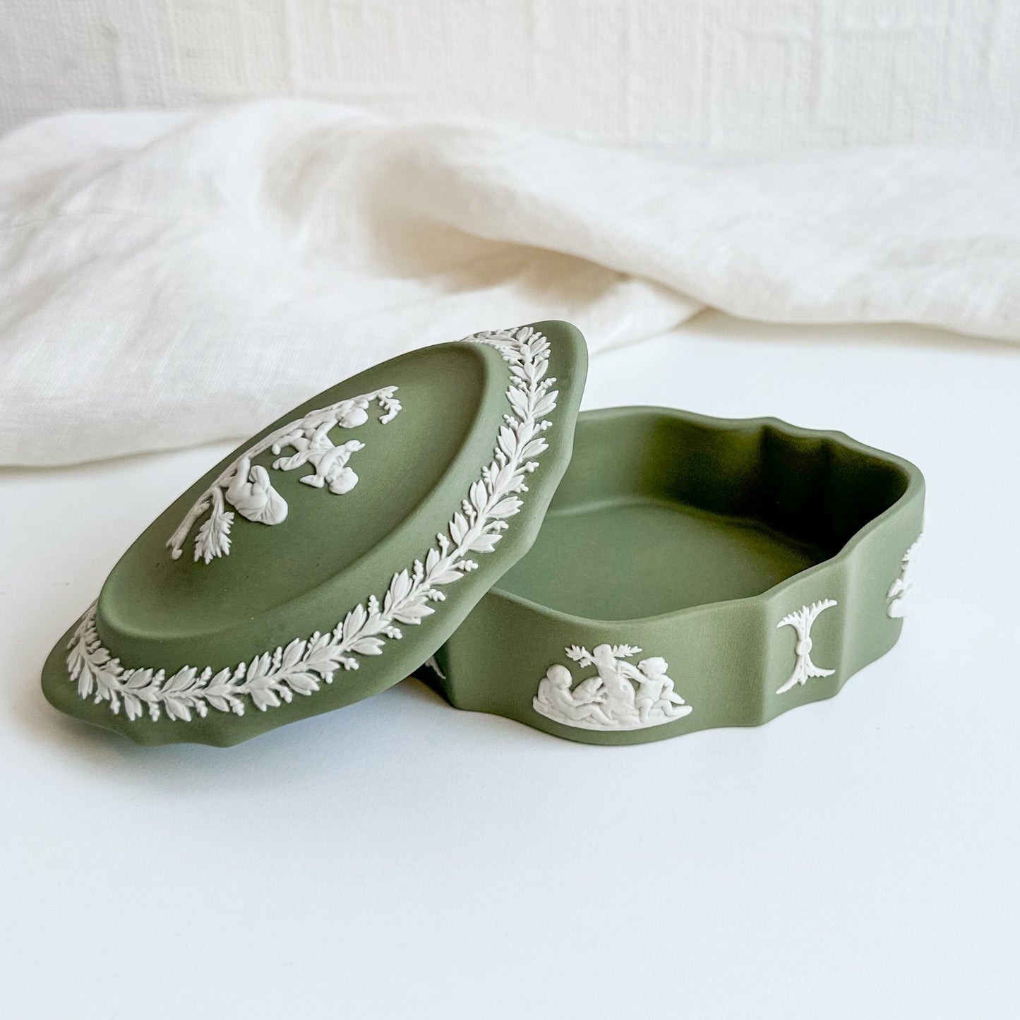 Green Jasperware Box by Wedgwood