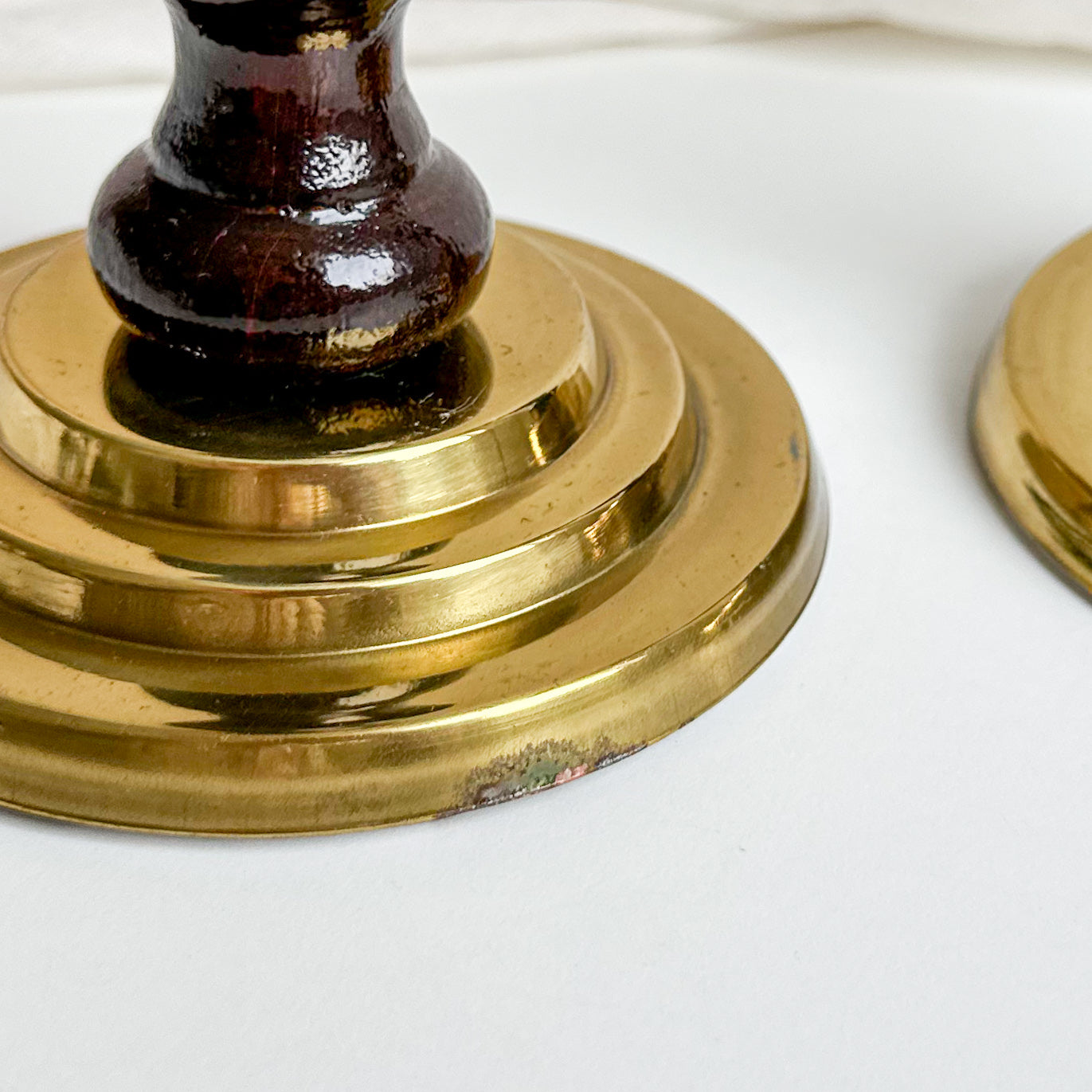 Pair of Oak Barley Twist Candlesticks