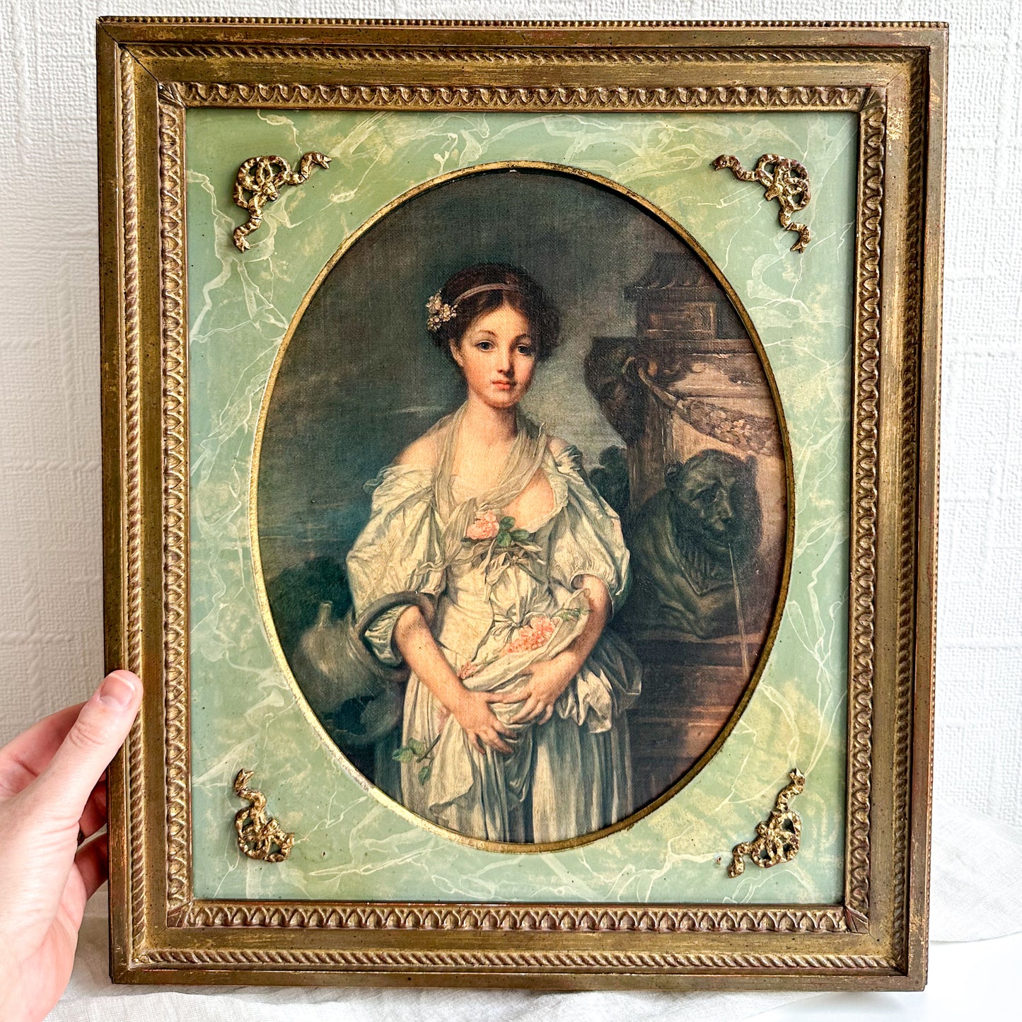 Antique Portrait with Ornate Frame