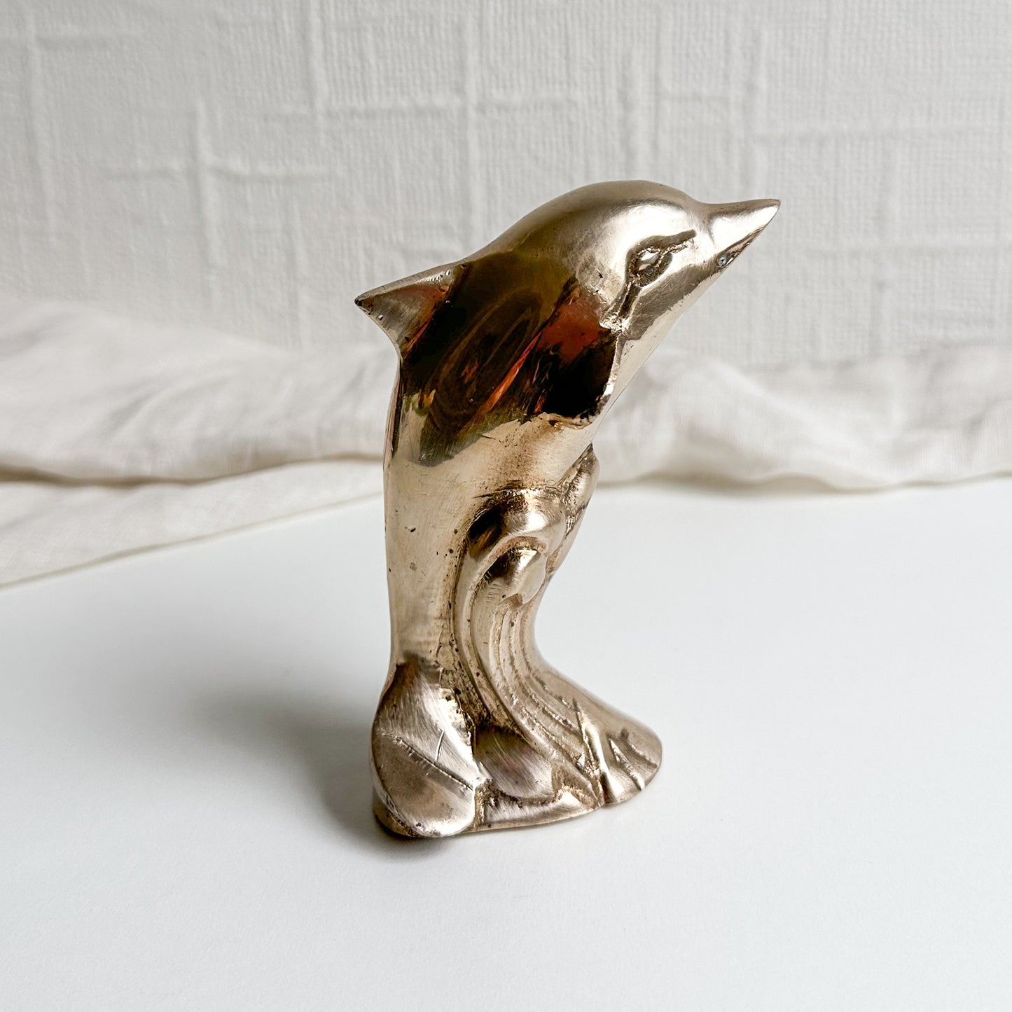 Solid Brass Dolphin Figurine