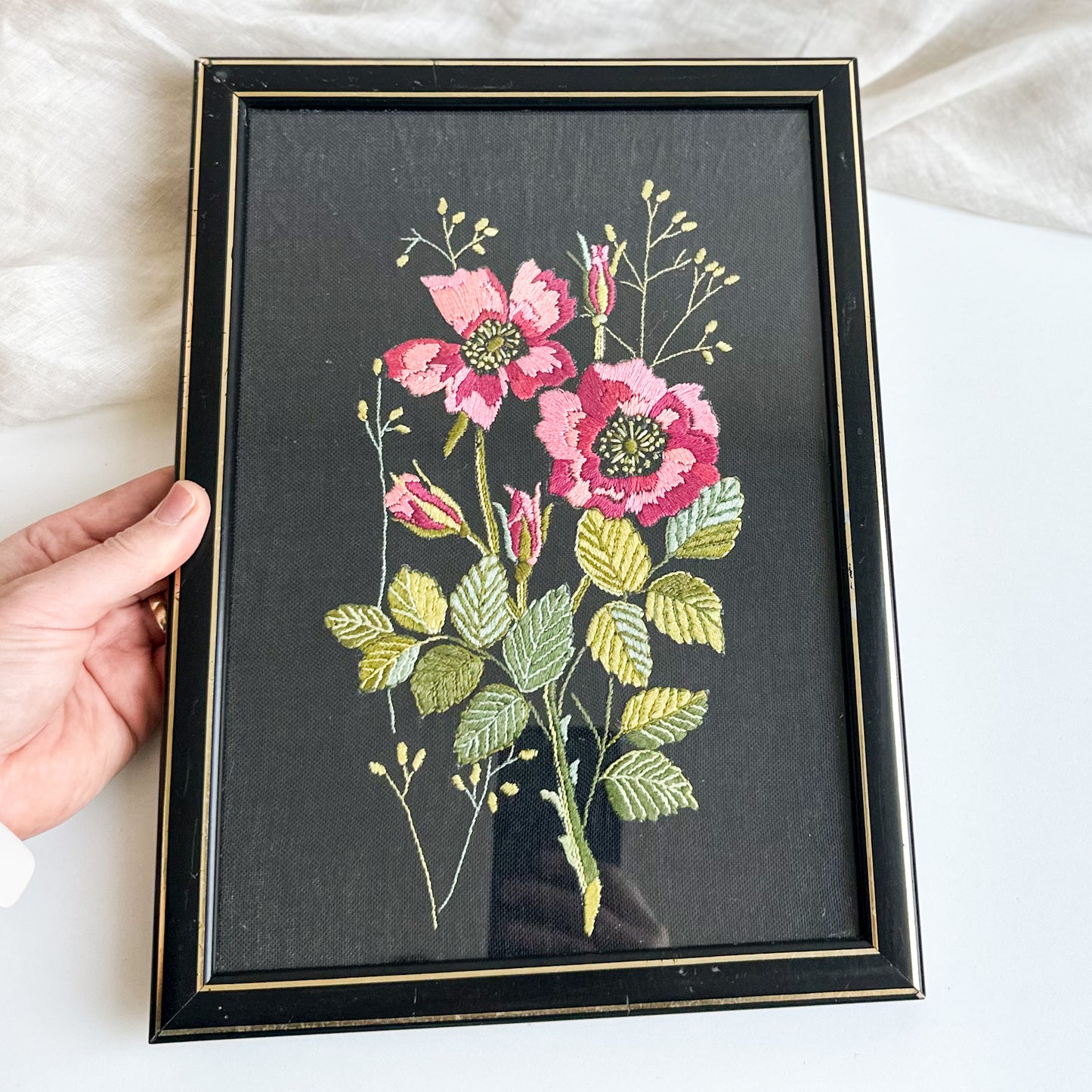 Framed Floral Embroidery