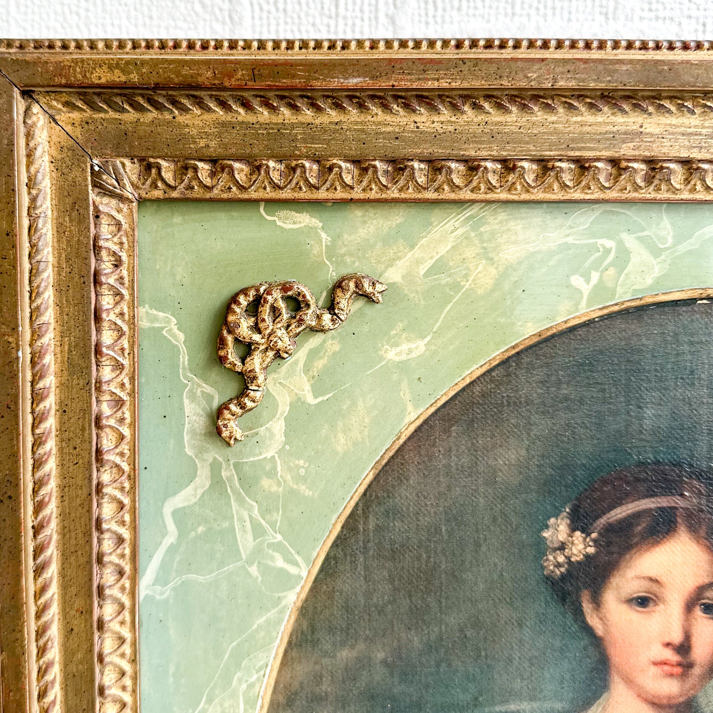 Antique Portrait with Ornate Frame