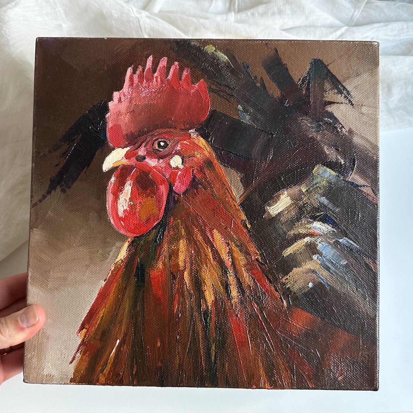 Original Painting with Rooster