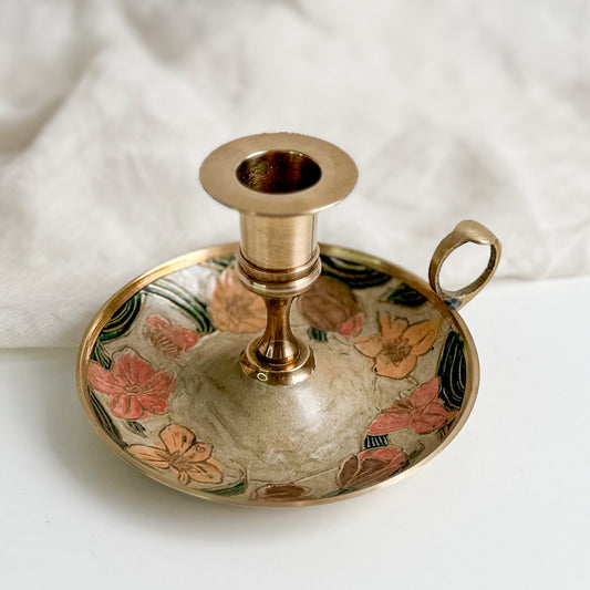 Cloisonne Brass Chamberstick