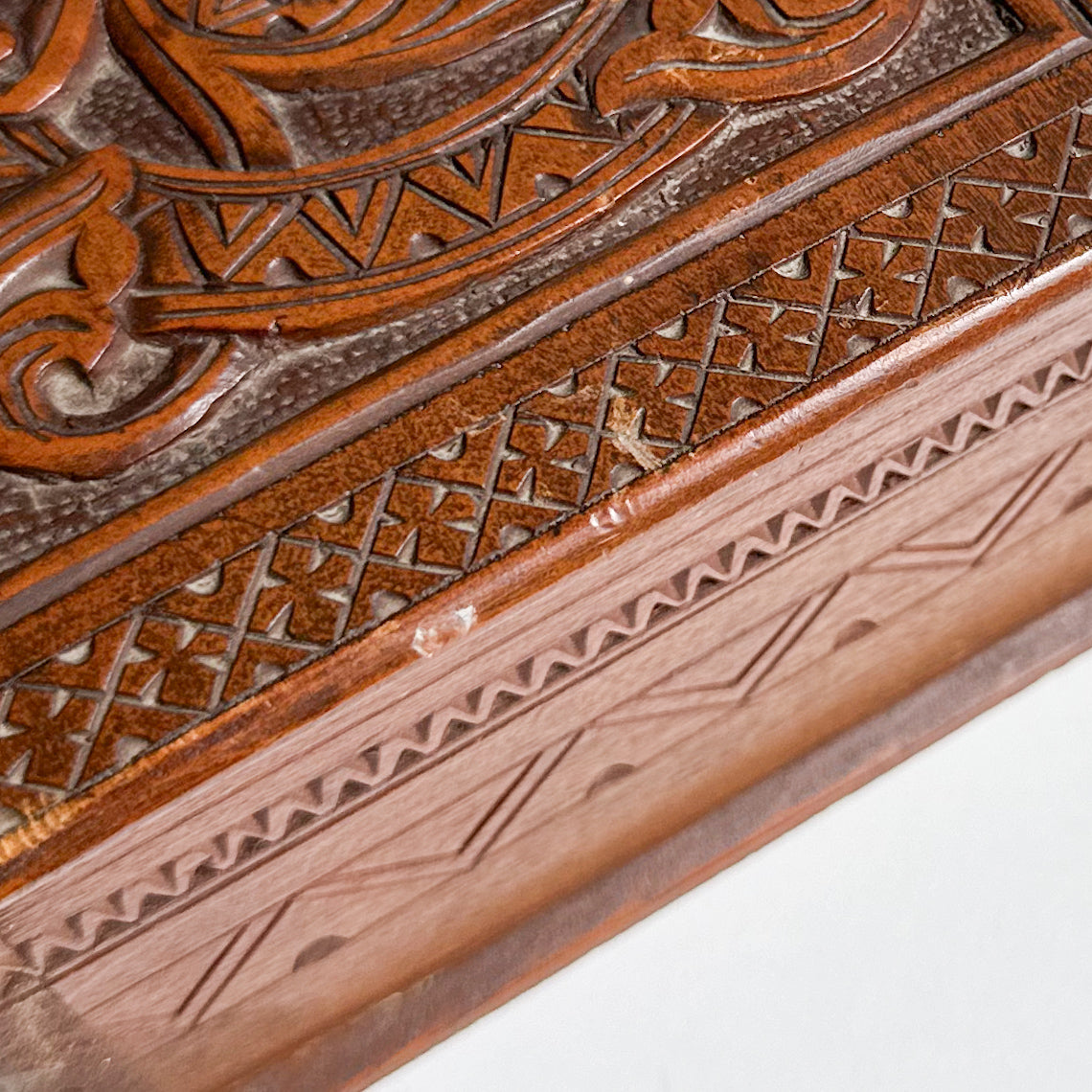 Hand Carved Wooden Box