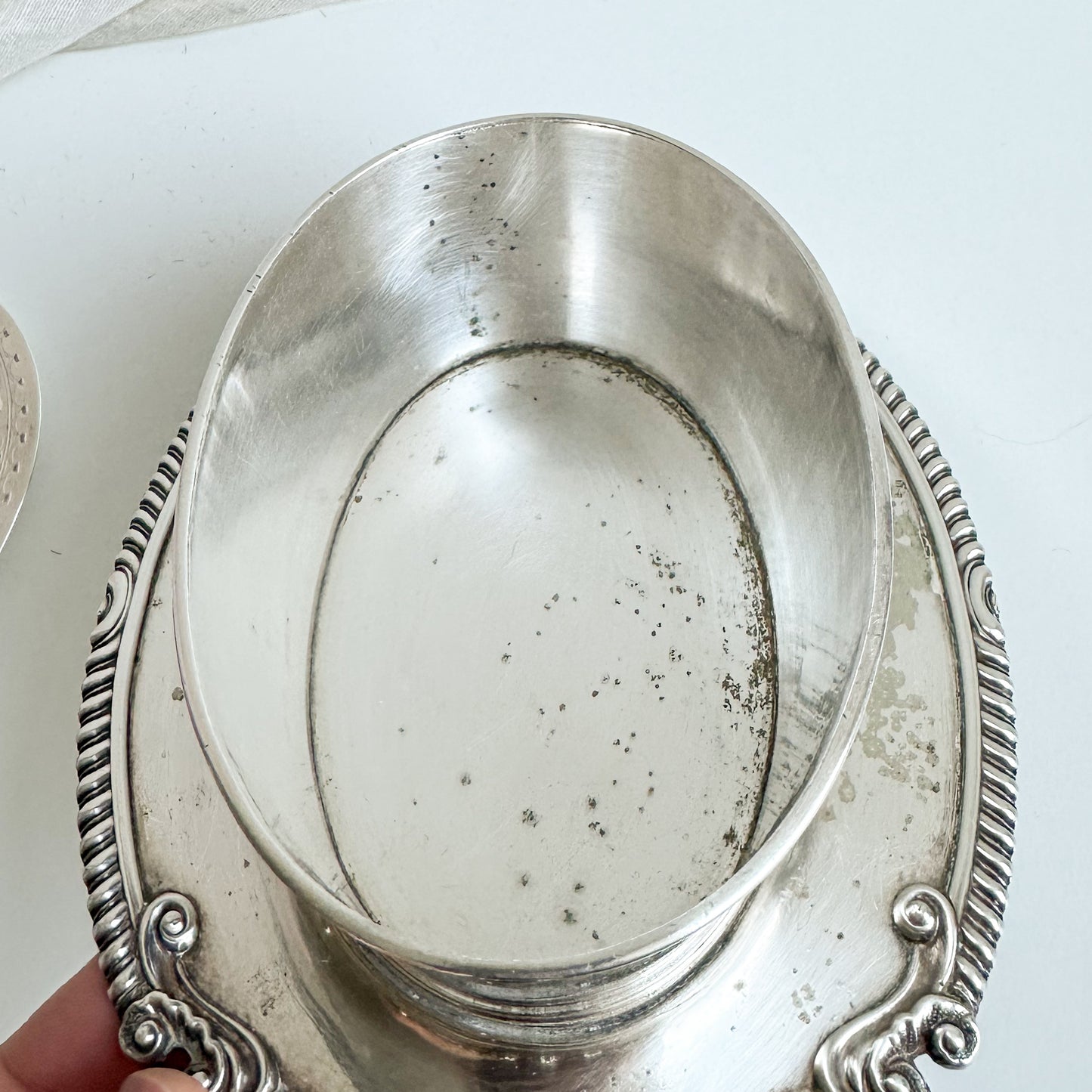 Antique Silver Plated Butter Dish