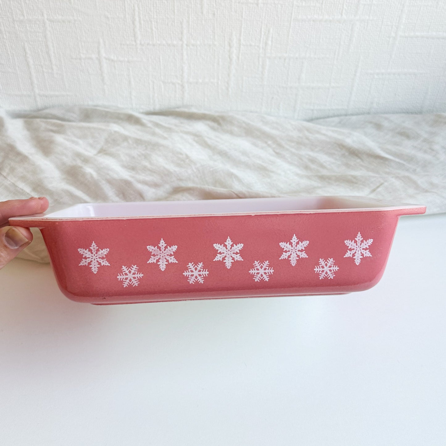 Pyrex Pink Snowflake Casserole Dish