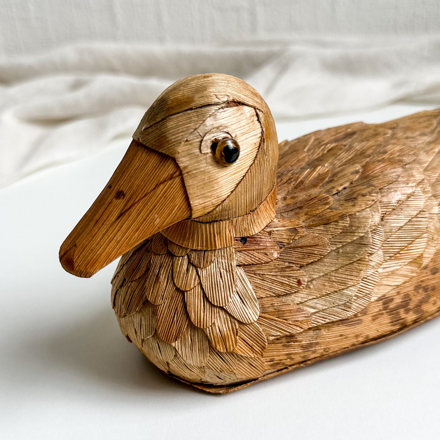 Corn Husk Duck Figurine