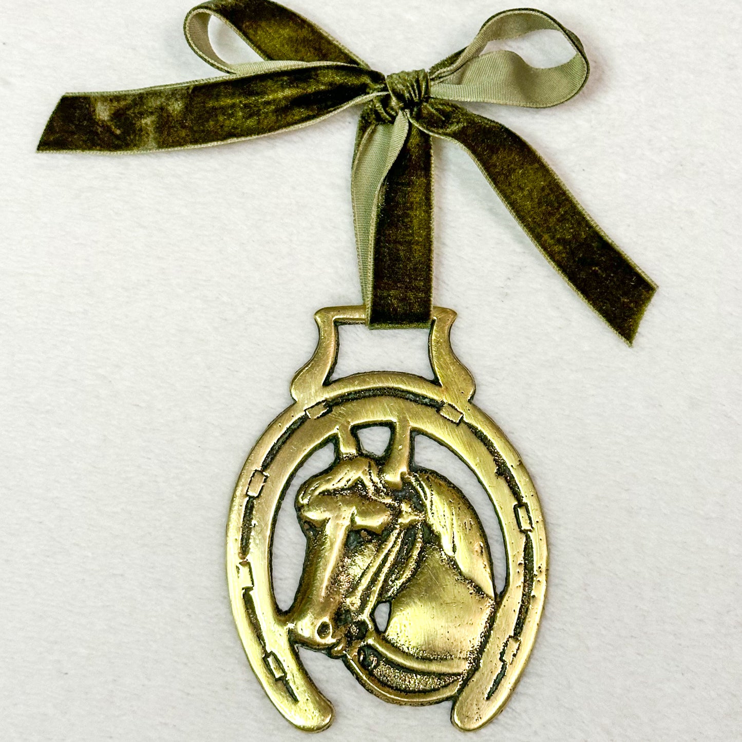 Brass Ornament with Green Ribbon 8