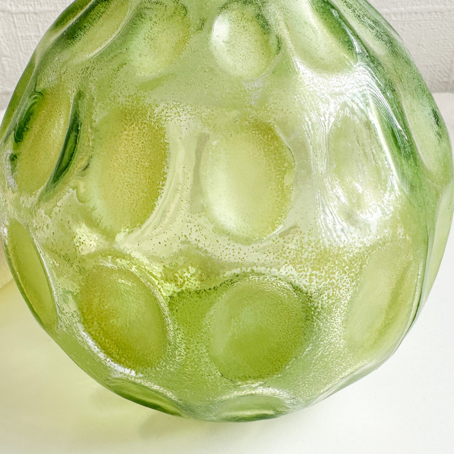 Green Glass Bubble Vase