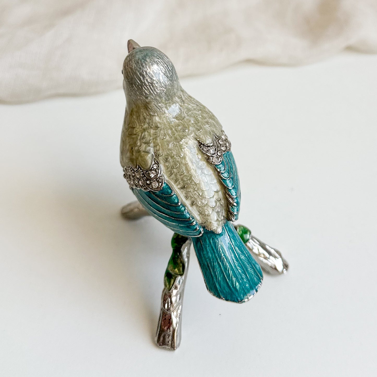 Enamel Bird Jewellery Box
