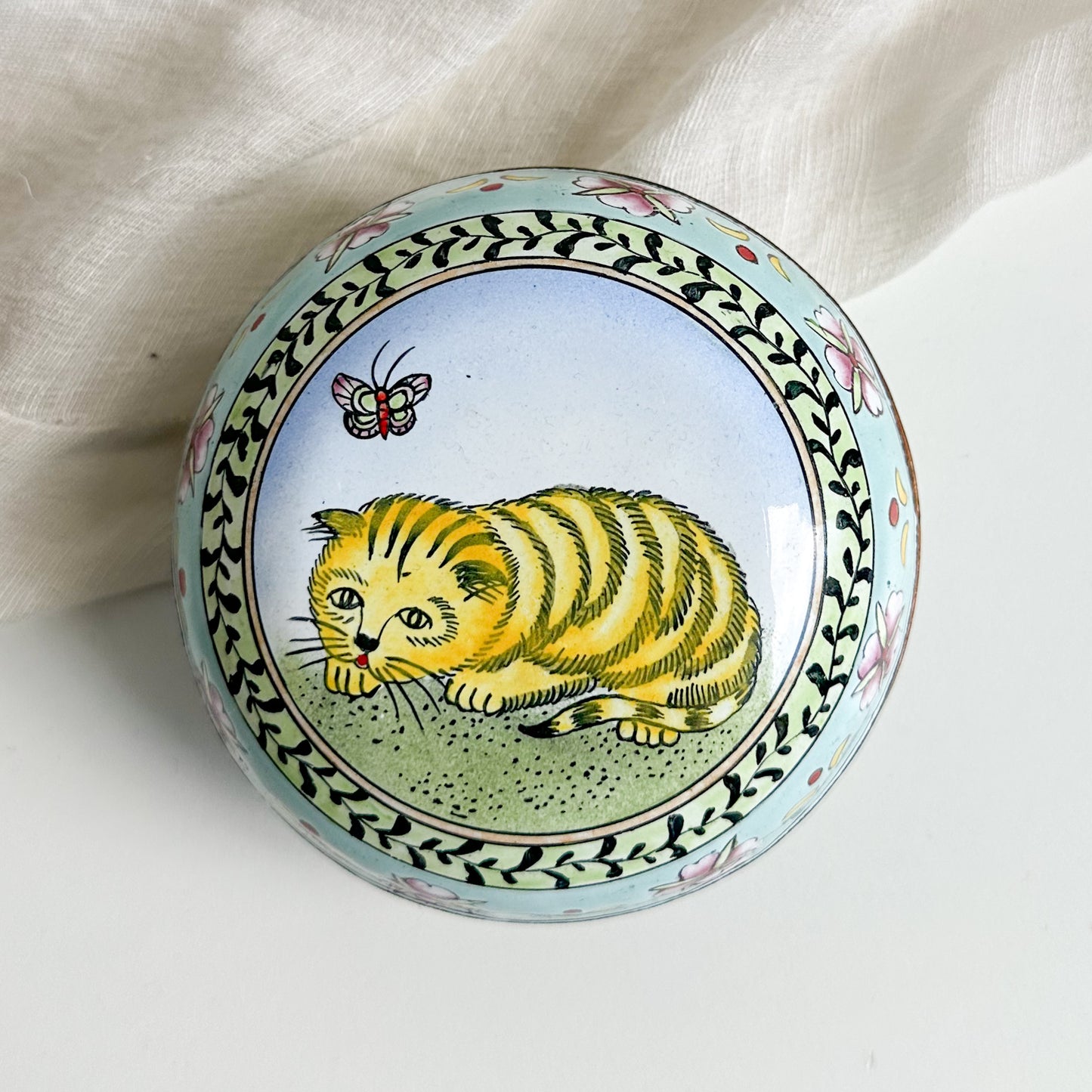 Enamelled Brass Lidded Box