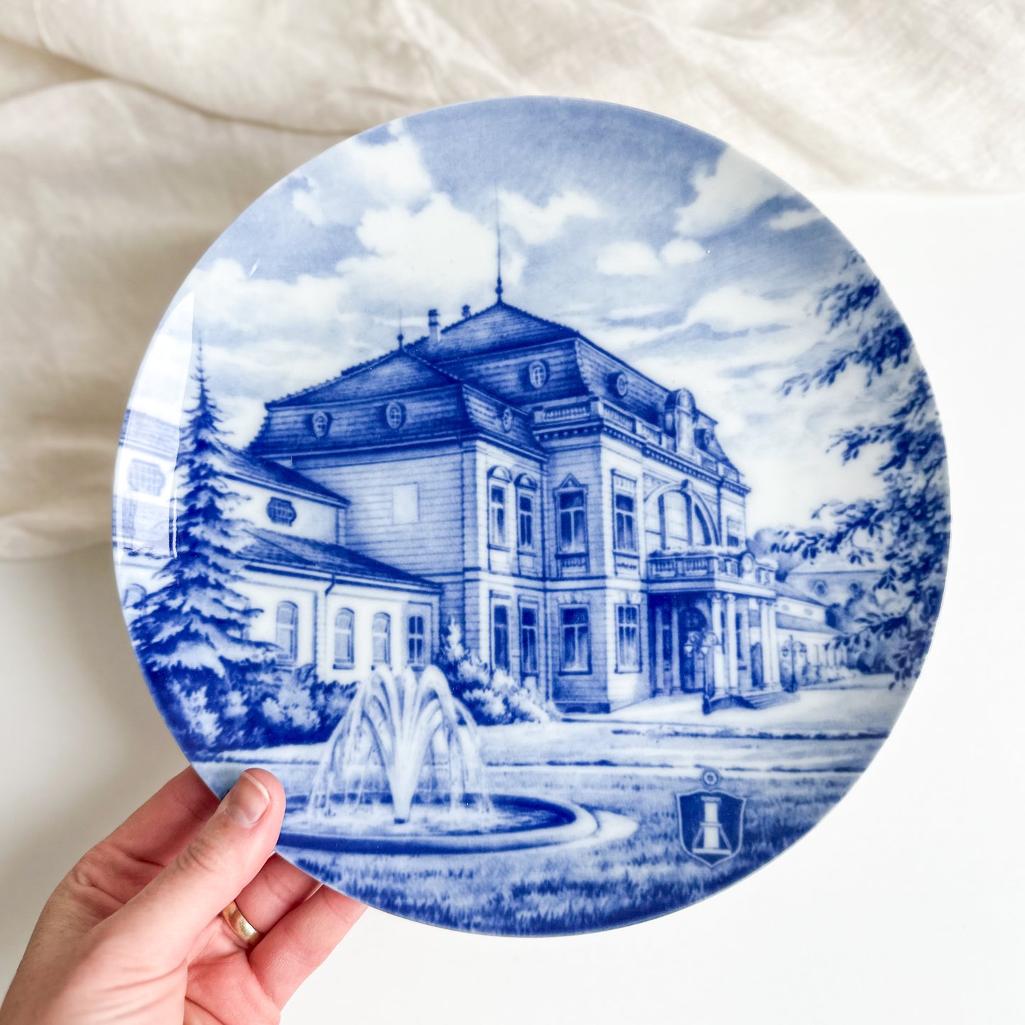 Blue and White German Wall Plate