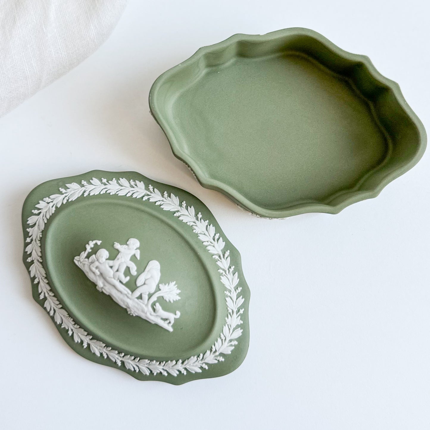 Green Jasperware Box by Wedgwood