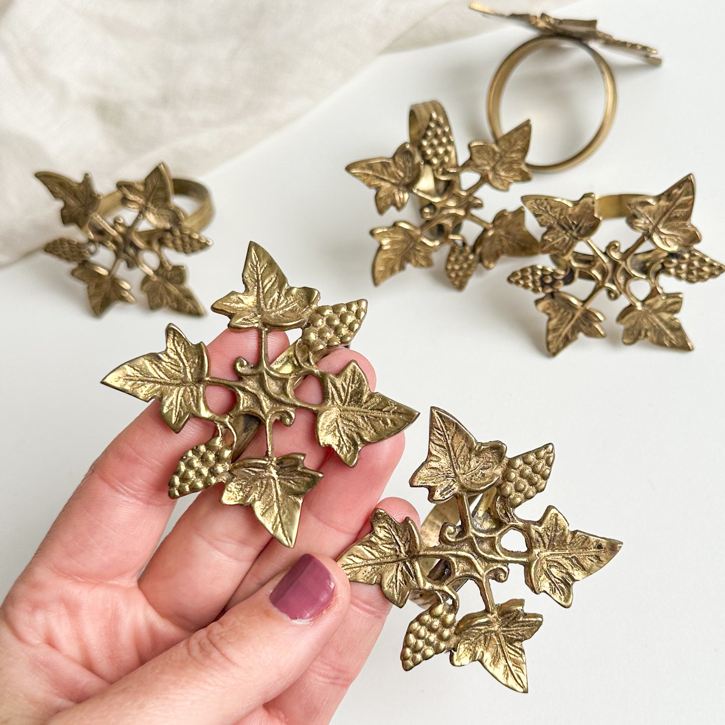 Set of 6 Brass Napkin Rings